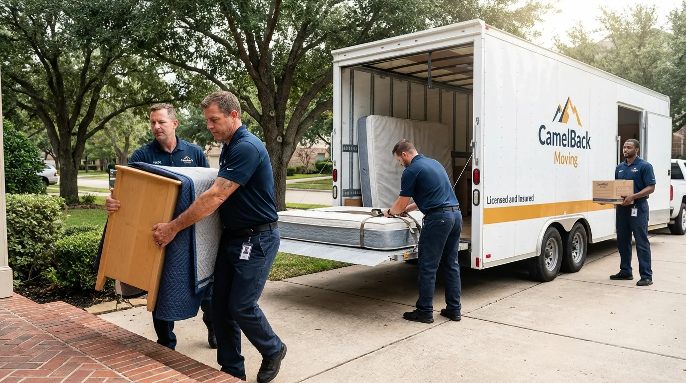 Crew loading residential truck for cross-state move from Antrim, NH